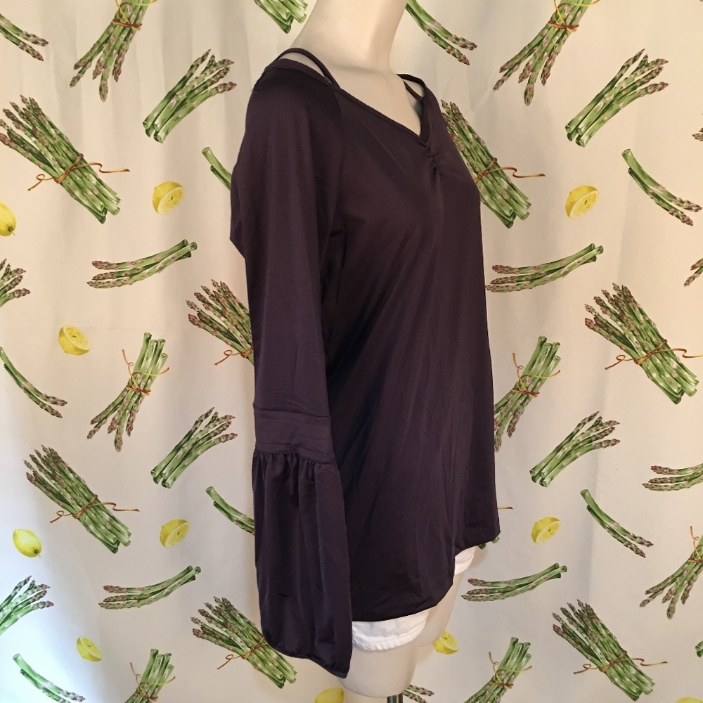 NEW Adidas Purple Cold Shoulder Performance Size L - Picture 2 of 6